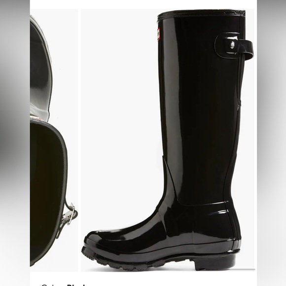 NWT HUNTER Adjustable Back Gloss Waterproof Rain Boot (Women) - Picture 5 of 9